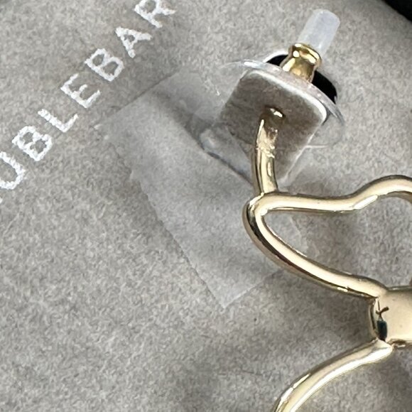 BaubleBar Minnie Mouse Silhouette Gold Tone Hoop Earrings NEW - Picture 2 of 2